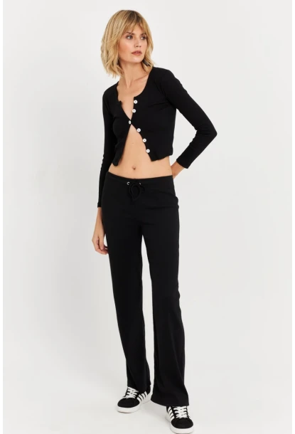 Kadın Siyah Palazzo Eşofman Altı ALB6011