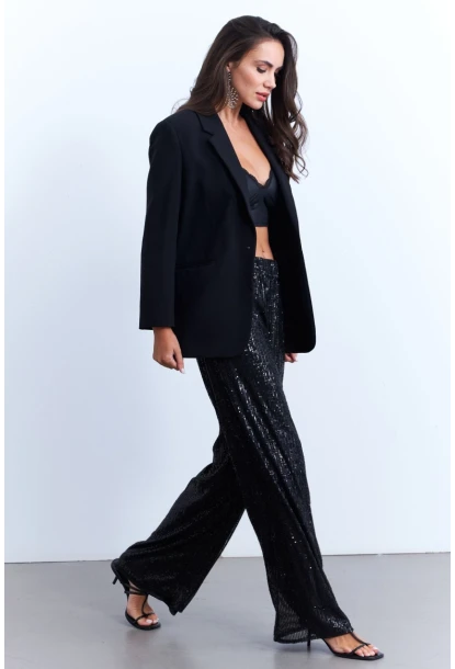 Kadın Siyah Payetli Pantolon SHR8