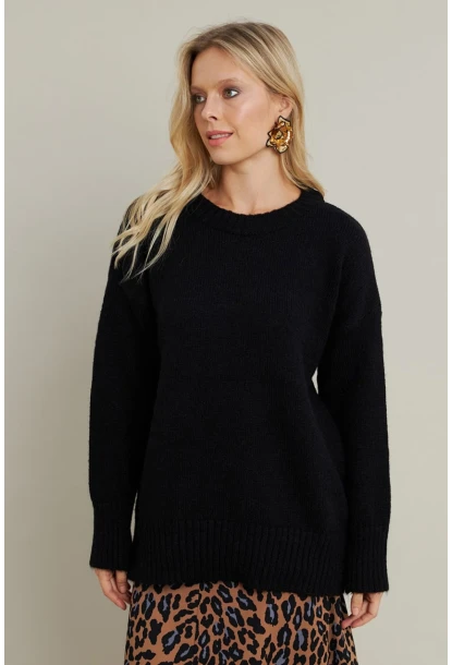 Kadın Siyah Salaş Kazak MYV104