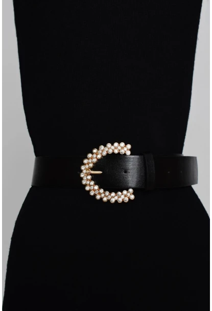 Kadın Siyah Taşlı Kemer BE313