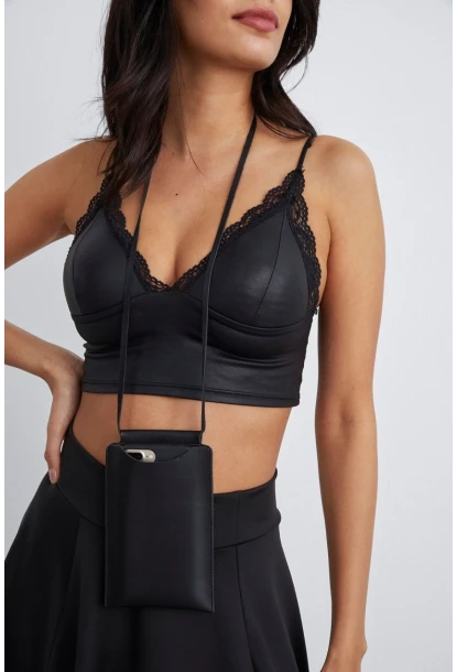 Kadın Siyah Telefon Çantası BE524