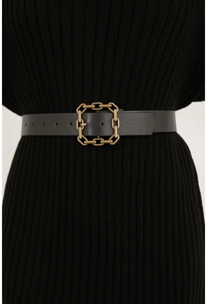 Kadın Siyah Tokalı Kemer BE589