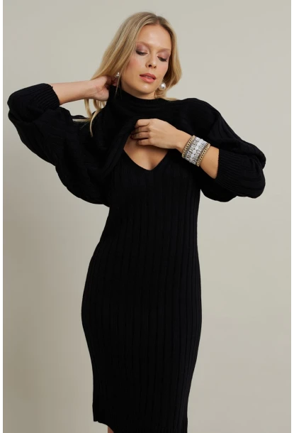 Kadın Siyah Triko İkili Takım ELT12014