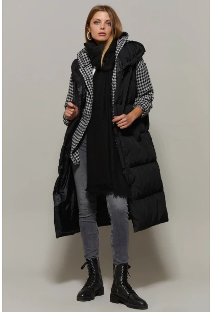 Kadın Siyah Uzun Şişme Yelek DAF05