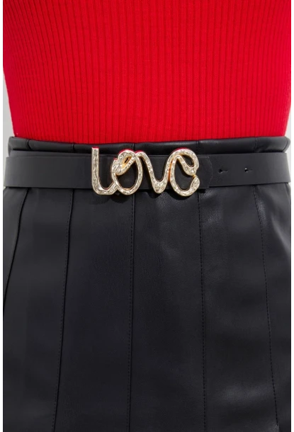 Kadın Siyah Yılan Tokalı Kemer BE674