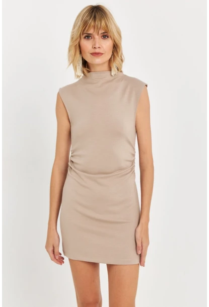 Kadın Taş Drapeli Mini Elbise SE6