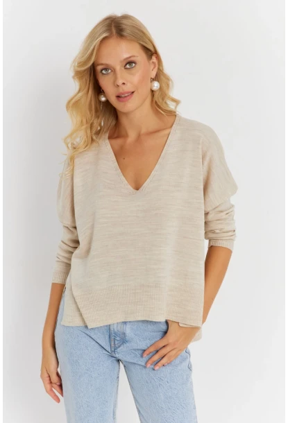 Kadın Taş Önü Kısa Triko Kazak YİL551