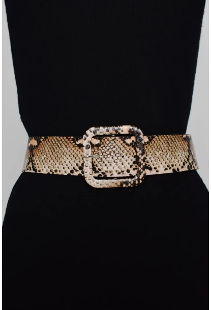 Kadın Taş Yılan Desenli Kemer BE303
