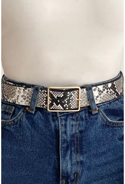 Kadın Taş Yılan Desenli Kemer BE611