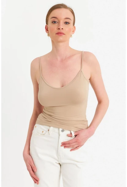 Kadın Vanilya Askılı Basic Atlet FLS06