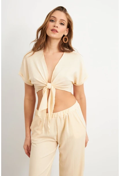 Kadın Vanilya Bağlamalı Bürümcük Takım Q1012