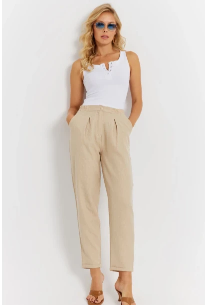 Kadın Vanilya Keten Pantolon DMR340