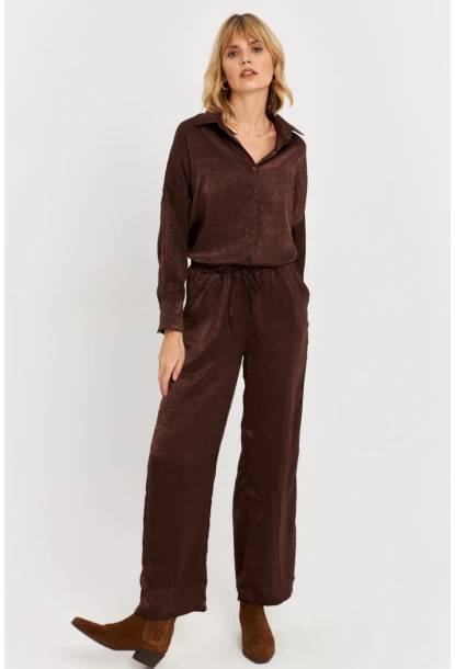 Kadın Acı-Kahve Saten Pantolon MCAR1128