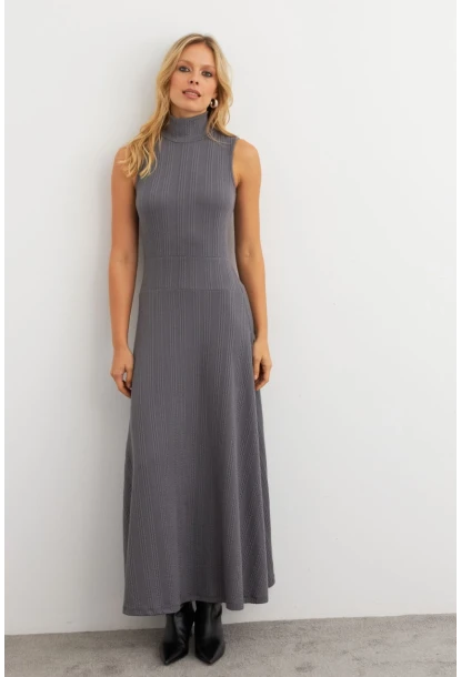 Kadın Antrasit Basic Maxi Elbise MTF29