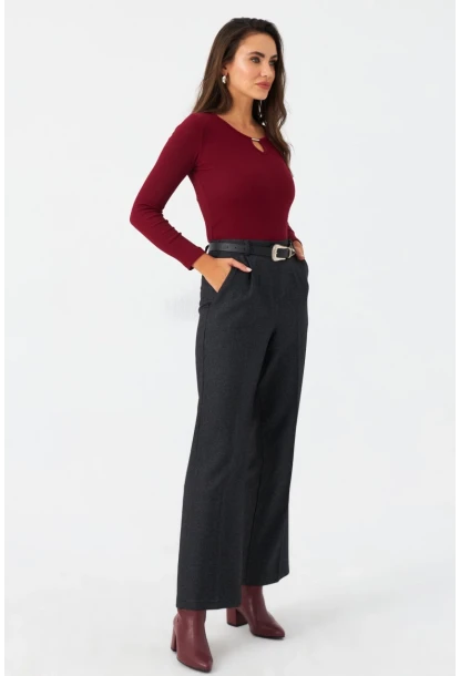 Kadın Antrasit Beli Lastikli Pantolon ELA6782