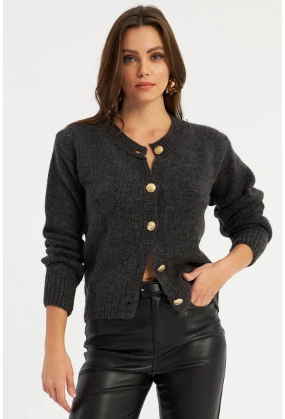 Kadın Antrasit Hırka YV285