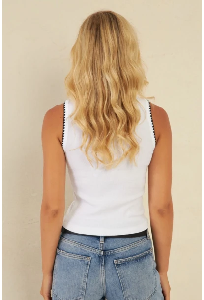 Kadın Beyaz Biyeli Kaşkorse Bluz XL2023