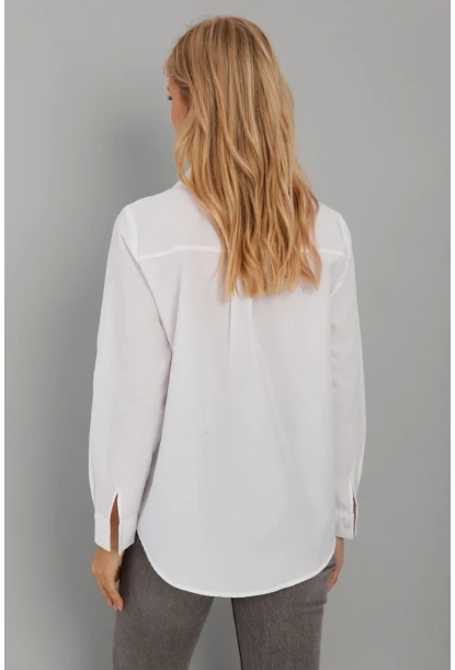 Kadın Beyaz Taş Detaylı Gömlek ZER402