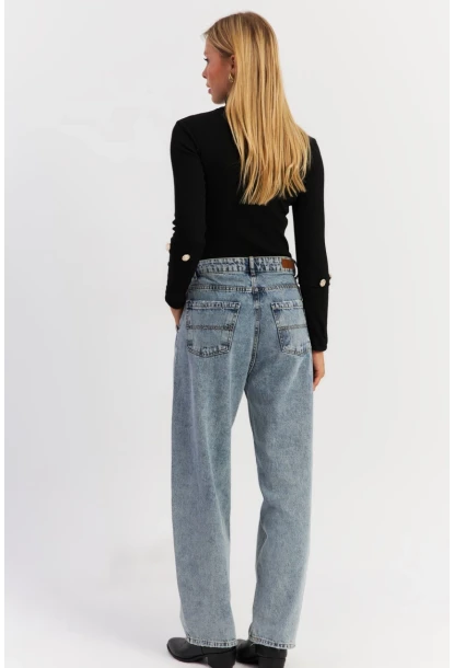 Kadın Buz Mavisi Baggy Pantolon AUR5