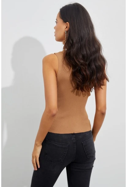 Kadın Camel Balıkçı Bluz YV97