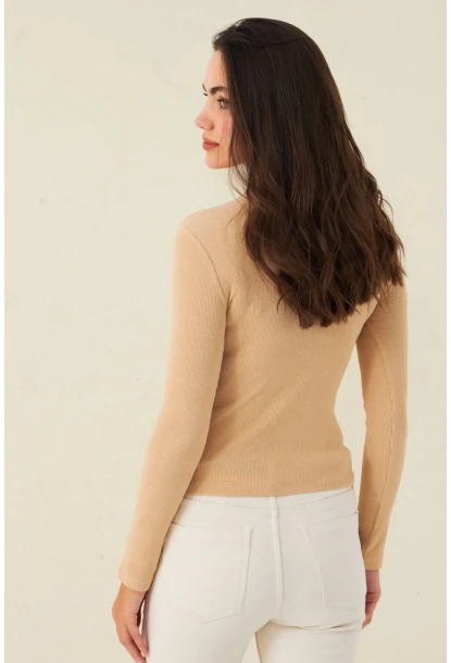 Kadın Camel Kaşkorse Basic Bluz AYD389
