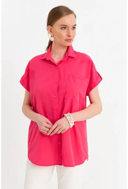 Kadın Fuşya Basic Gömlek MZER427