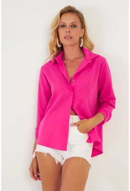 Kadın Fuşya Basic Gömlek ZER411