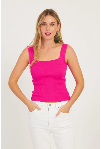 Kadın Fuşya Triko Bluz SMT224