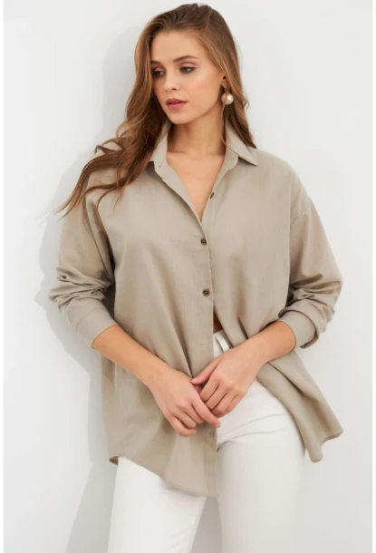 Kadın Gri Gömlek Q1100