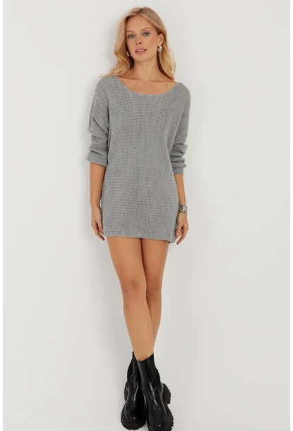 Kadın Gri Triko Kazak SMT223