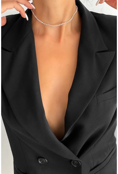 Kadın Gümüş Rengi Boyun Zinciri BE646