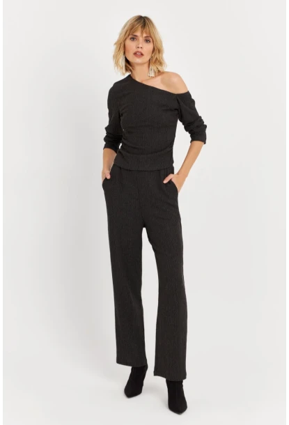 Kadın Haki Asimetrik Yaka Alt Üst Takım KED7151