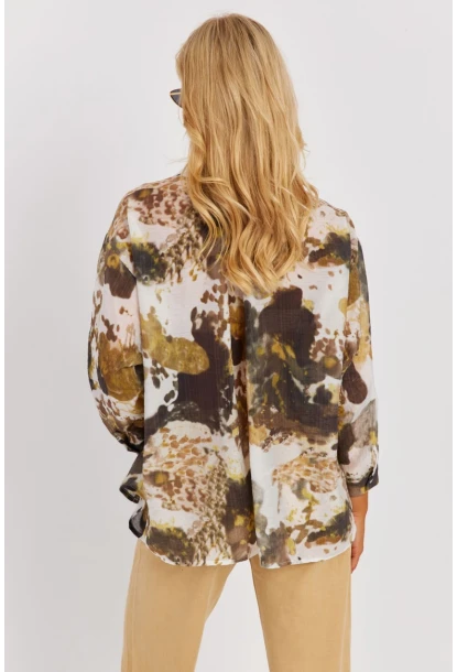 Kadın Haki Dokuma Gömlek KED150