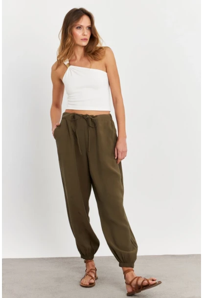 Kadın Haki Kubra Şalvar Pantolon GÇ900