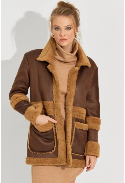 Kadın Kahverengi Nubuk Mont QRS8381