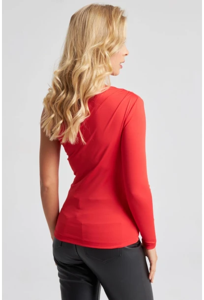 Kadın Kırmızı Tek Kol Bluz EY2675
