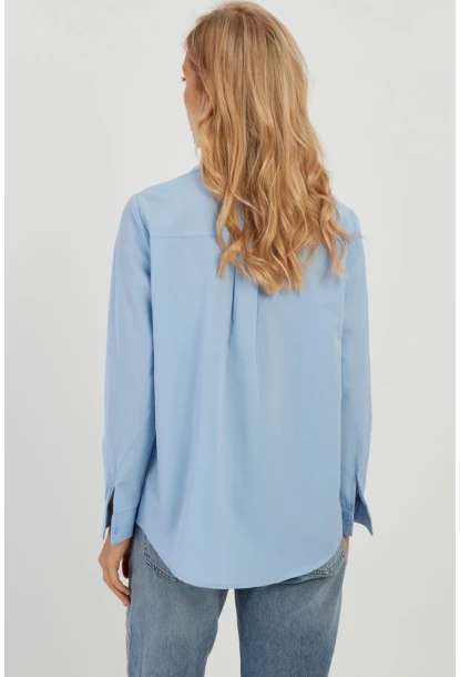 Kadın Mavi Taş Detaylı Gömlek ZER402