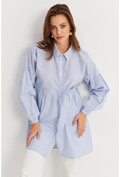 Kadın Mavi Tunik Gömlek MASF12