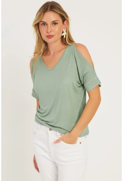 Kadın Mint Degaje Yaka Bluz BR1329