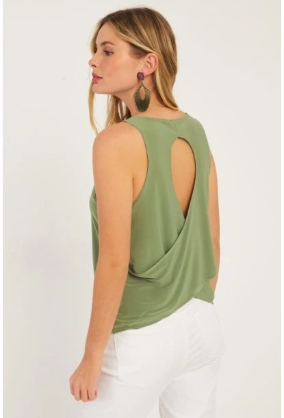 Kadın Mint Sırtı Çapraz Bluz YZ1029