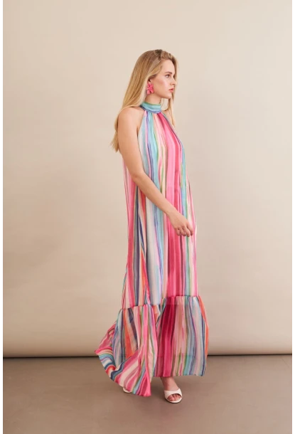Kadın Multi Astarlı Maxi Şifon Elbise PSG1004