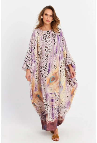 Kadın Multi İpek Kaftan Elbise MALO4010