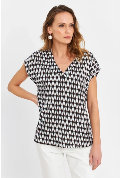 Kadın Multi V Yaka Salaş Bluz MLPP643