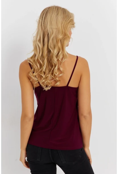 Kadın Mürdüm Dantelli Atlet AYD353