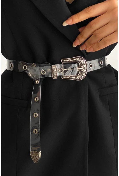 Kadın No Color Kuş Gözlü Şeffaf Kemer BE620