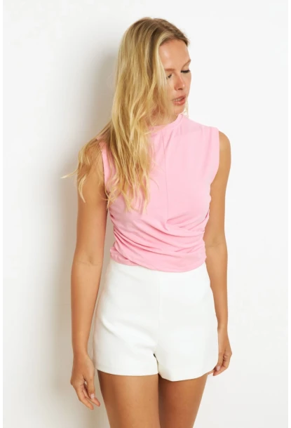 Kadın Pembe Kruvaze Bluz YZ1105