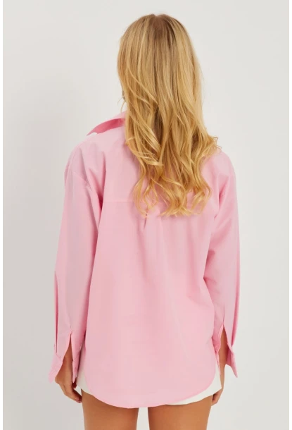 Kadın Pembe Taşlı Gömlek SF2550