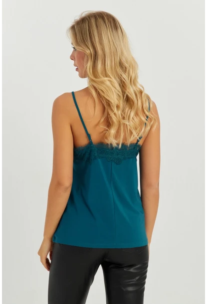 Kadın Petrol Dantel Detaylı Atlet AYD265