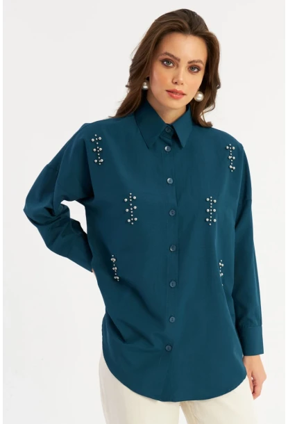 Kadın Petrol Zımbalı Gömlek MASF1