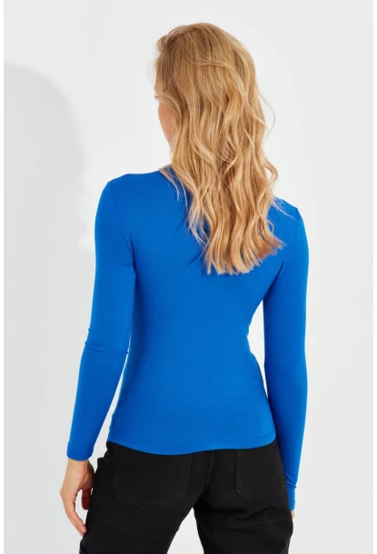 Kadın Saks Önü Damla Bluz LPP1239